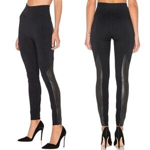 Spanx Perforated Panel Leggings Faux Leather‎ Black Pull On Women's XS